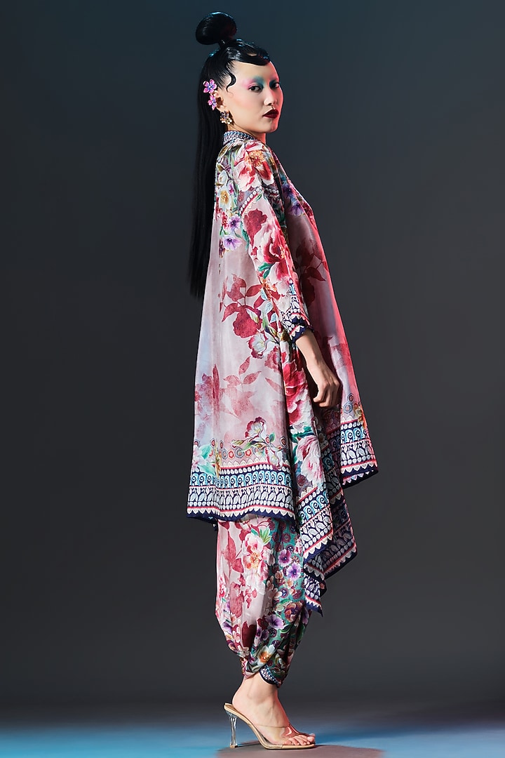 Brick Red Silk Draped Tunic by Rajdeep Ranawat at Pernia's Pop Up Shop