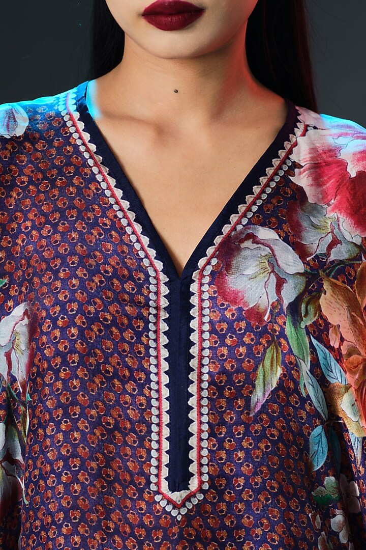 Multi-Colored Silk Kaftan by Rajdeep Ranawat at Pernia's Pop Up Shop