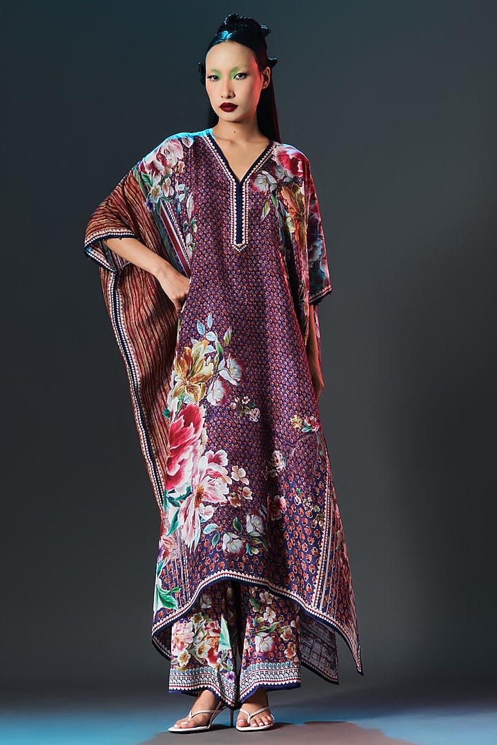 Multi-Colored Silk Kaftan by Rajdeep Ranawat at Pernia's Pop Up Shop