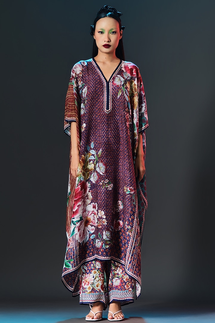 Multi-Colored Green Modal Satin Printed Pants by Rajdeep Ranawat at Pernia's Pop Up Shop