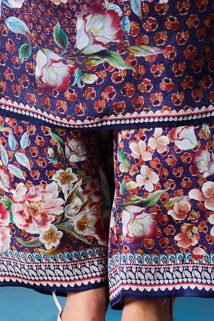Multi-Colored Green Modal Satin Printed Pants by Rajdeep Ranawat at Pernia's Pop Up Shop
