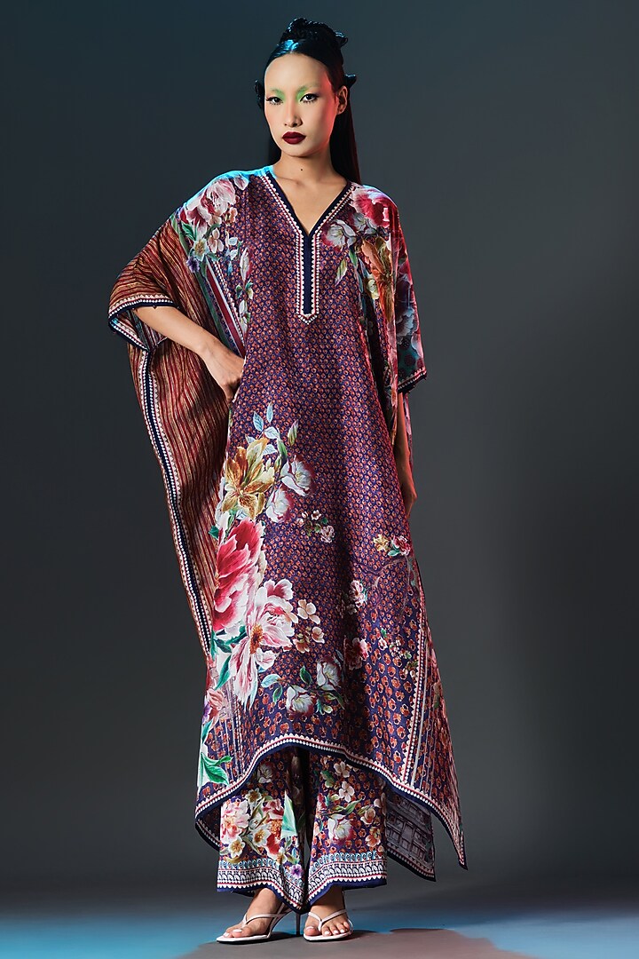 Multi-Colored Green Modal Satin Printed Pants by Rajdeep Ranawat at Pernia's Pop Up Shop