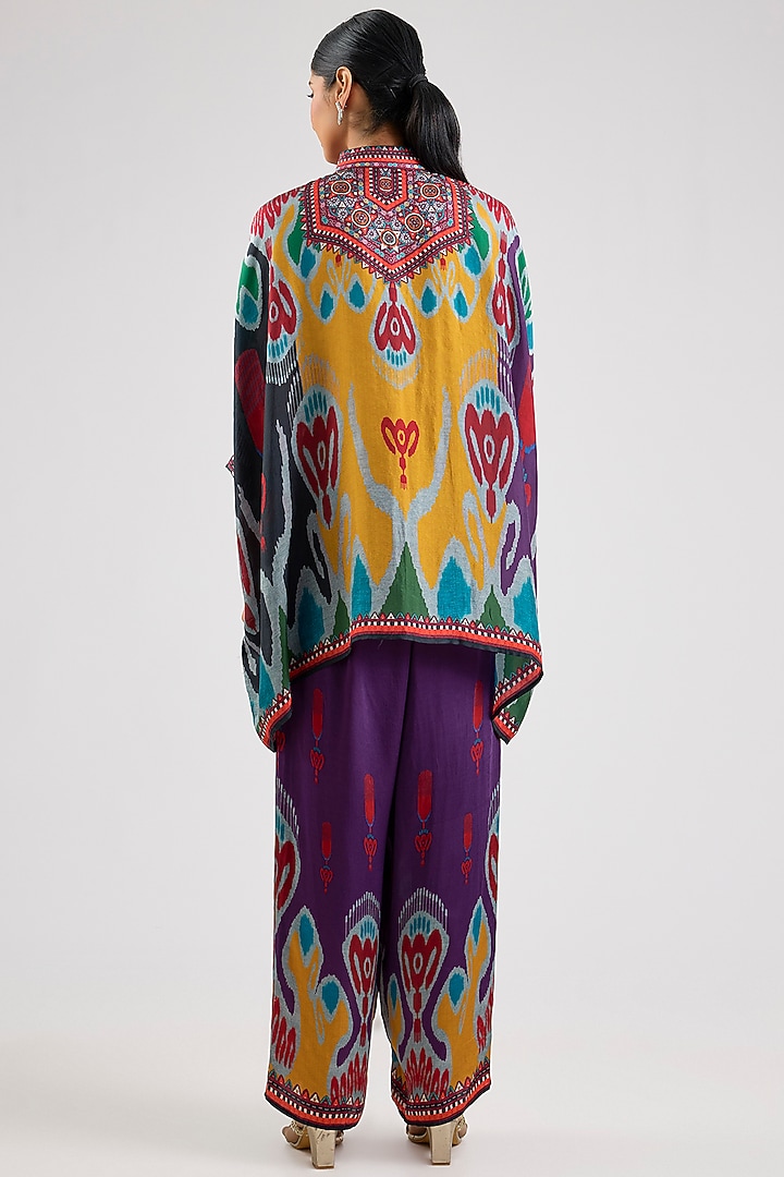 Purple Silk Printed Tunic Set by Rajdeep Ranawat at Pernia's Pop Up Shop
