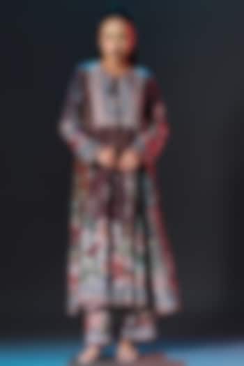 Multi-Colored Modal Satin Printed Pants by Rajdeep Ranawat at Pernia's Pop Up Shop