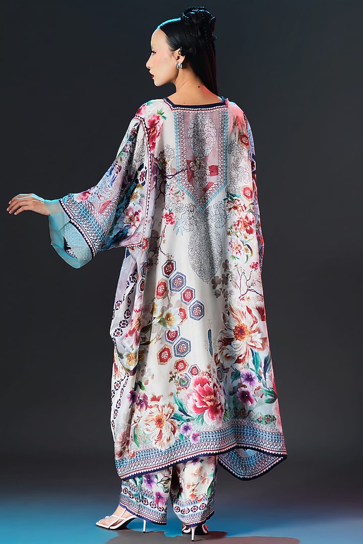 Beige Silk Kaftan by Rajdeep Ranawat at Pernia's Pop Up Shop