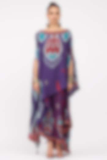 Purple Silk Printed Skirt Set by Rajdeep Ranawat at Pernia's Pop Up Shop