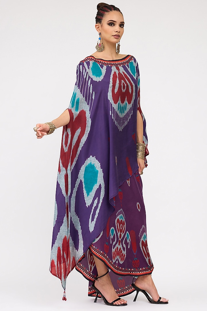 Purple Silk Printed Skirt Set by Rajdeep Ranawat at Pernia's Pop Up Shop