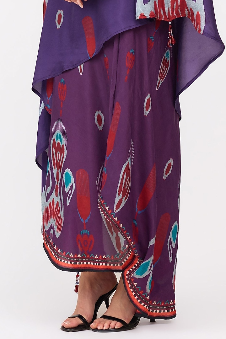 Purple Silk Printed Skirt Set by Rajdeep Ranawat at Pernia's Pop Up Shop