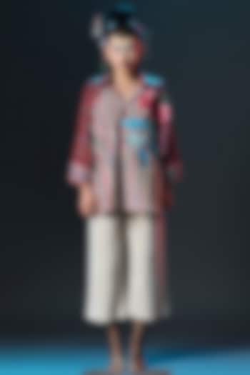 Multi-Colored Cotton Poplin Printed & Embroidered Tunic by Rajdeep Ranawat at Pernia's Pop Up Shop