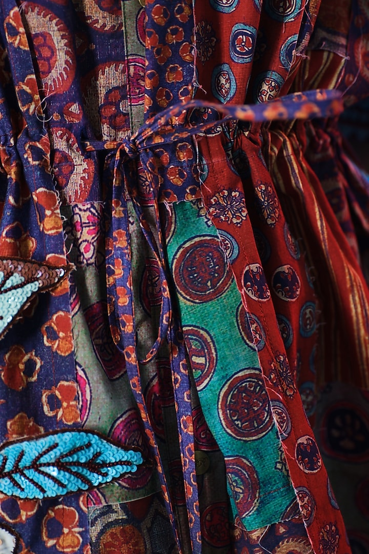 Multi-Colored Cotton Poplin Printed & Embroidered Tunic by Rajdeep Ranawat at Pernia's Pop Up Shop