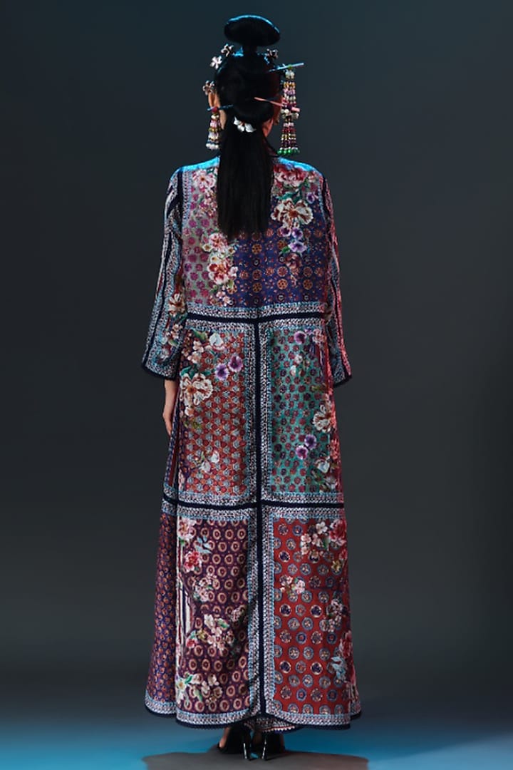 Multi-Colored Silk Printed Jacket by Rajdeep Ranawat at Pernia's Pop Up Shop
