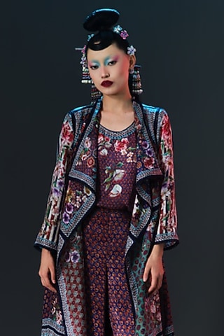 Multi-Colored Modal Satin Printed Camisole Top by Rajdeep Ranawat
