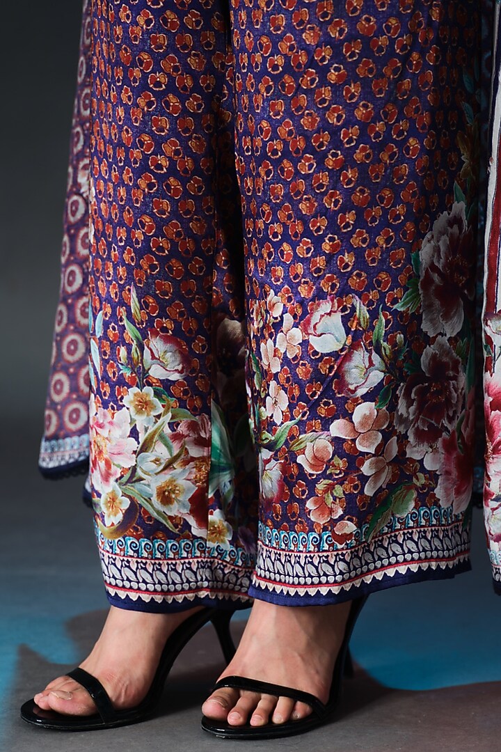 Multi-Colored Modal Satin Printed Pants by Rajdeep Ranawat at Pernia's Pop Up Shop