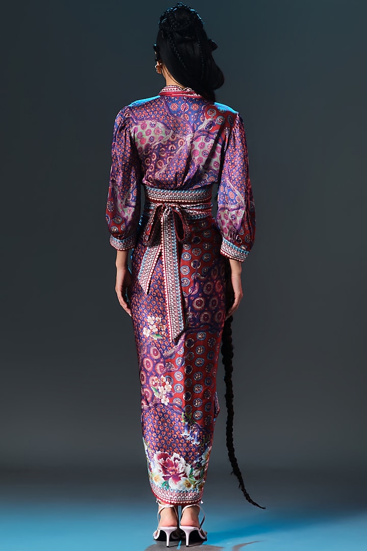 Multi-Colored Poly Satin Printed Crop Top by Rajdeep Ranawat at Pernia's Pop Up Shop