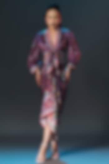 Multi-Colored Modal Satin Printed Skirt by Rajdeep Ranawat at Pernia's Pop Up Shop