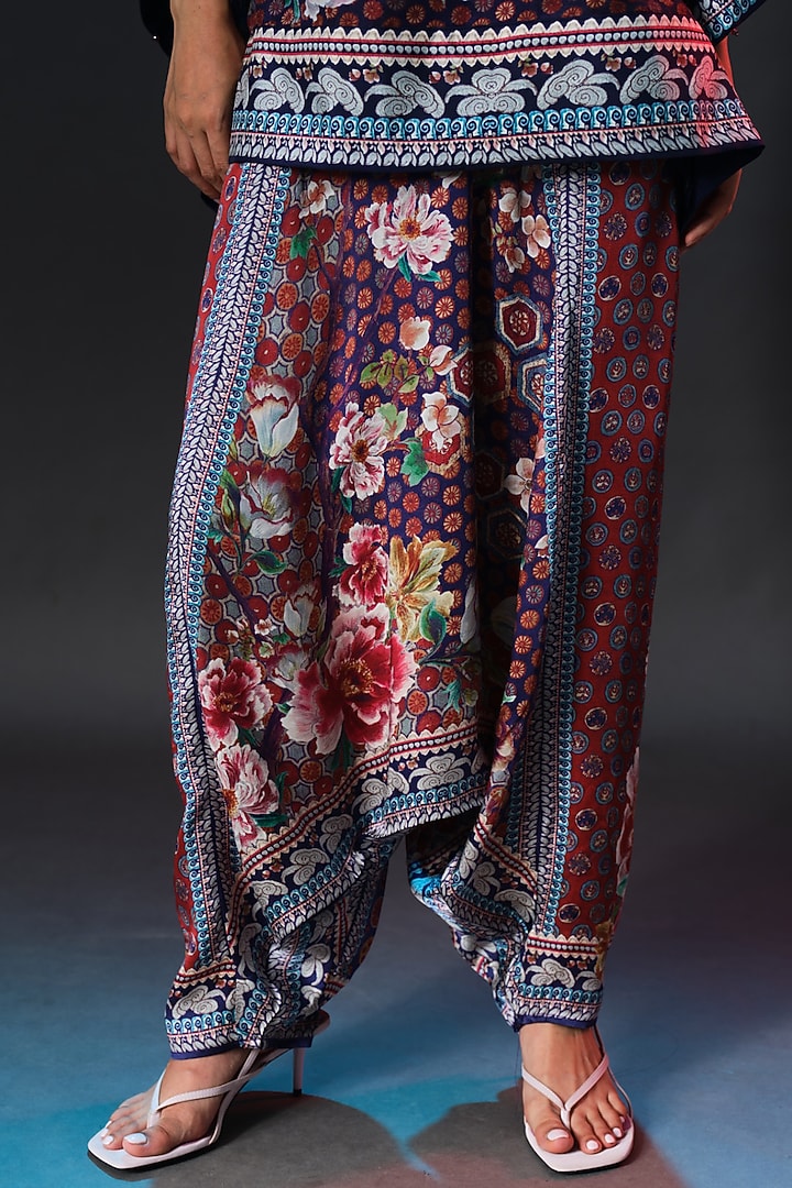 Multi-Colored Modal Satin Printed Turkish Pants by Rajdeep Ranawat at Pernia's Pop Up Shop