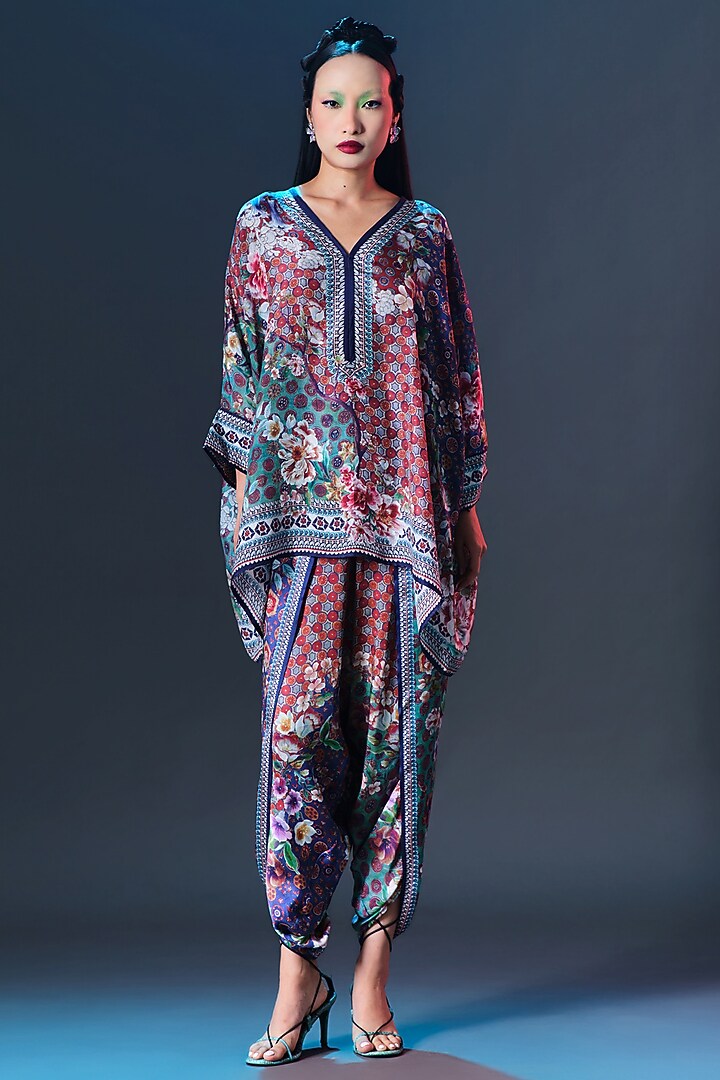Multi-Colored Silk Embroidered Tunic by Rajdeep Ranawat at Pernia's Pop Up Shop