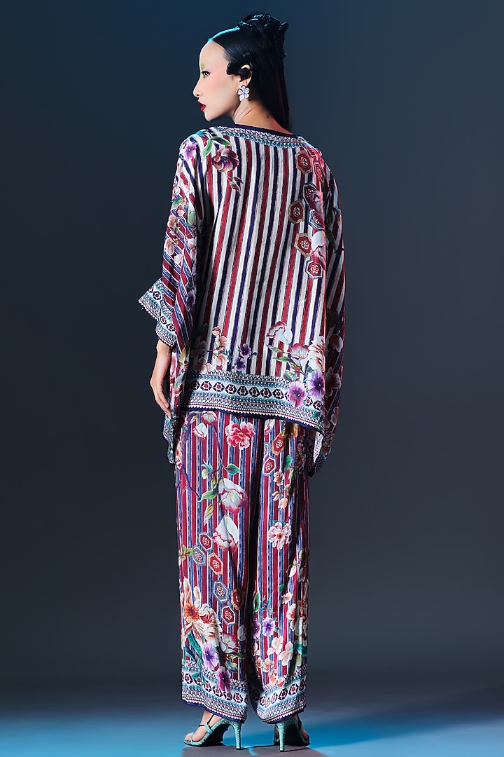 Multi-Colored Silk Striped V-Neck Tunic by Rajdeep Ranawat at Pernia's Pop Up Shop
