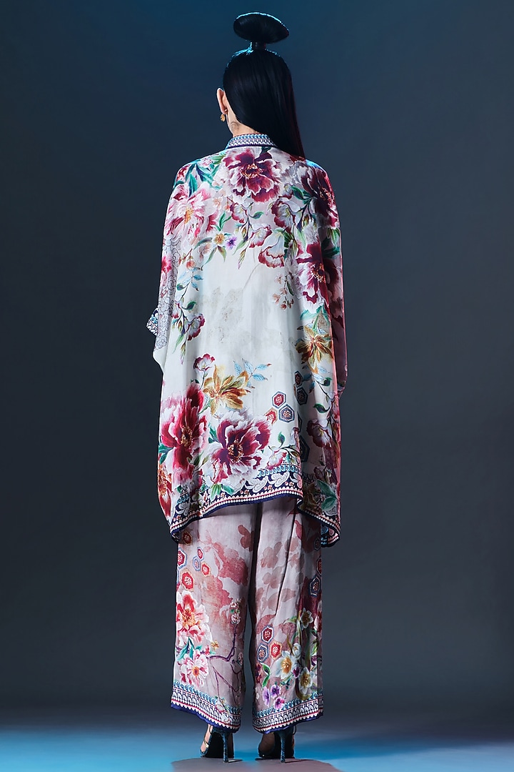 Beige Silk Embroidered Tunic by Rajdeep Ranawat at Pernia's Pop Up Shop
