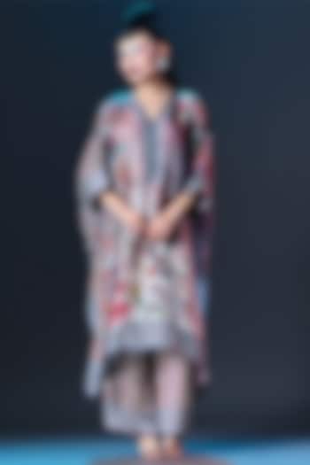 Brick Red Silk Striped Pants by Rajdeep Ranawat at Pernia's Pop Up Shop