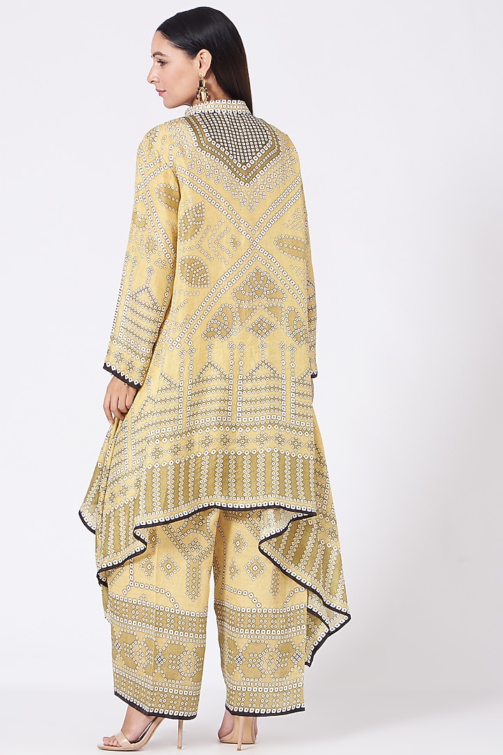 Buttercup Yellow Silk Asymmetrical Tunic by Rajdeep Ranawat at Pernia's Pop Up Shop