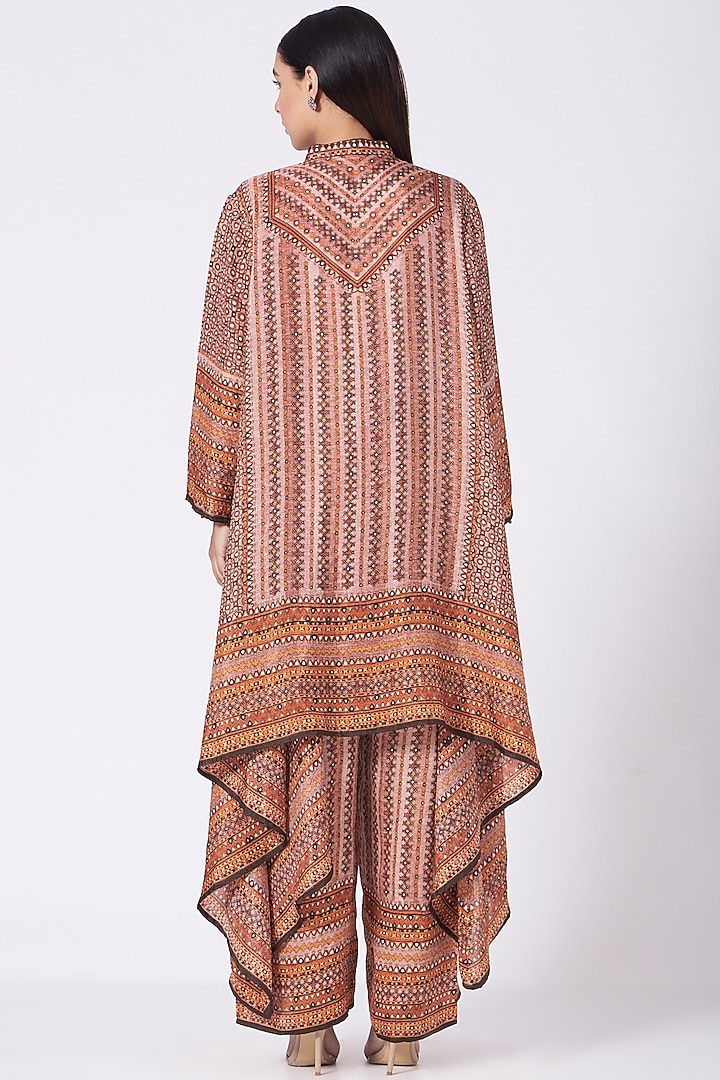 Rust Brown Printed Pants by Rajdeep Ranawat at Pernia's Pop Up Shop
