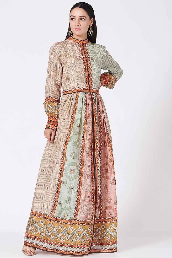 Multi-Colored Printed Tunic Vacation Dress by Rajdeep Ranawat at Pernia's Pop Up Shop