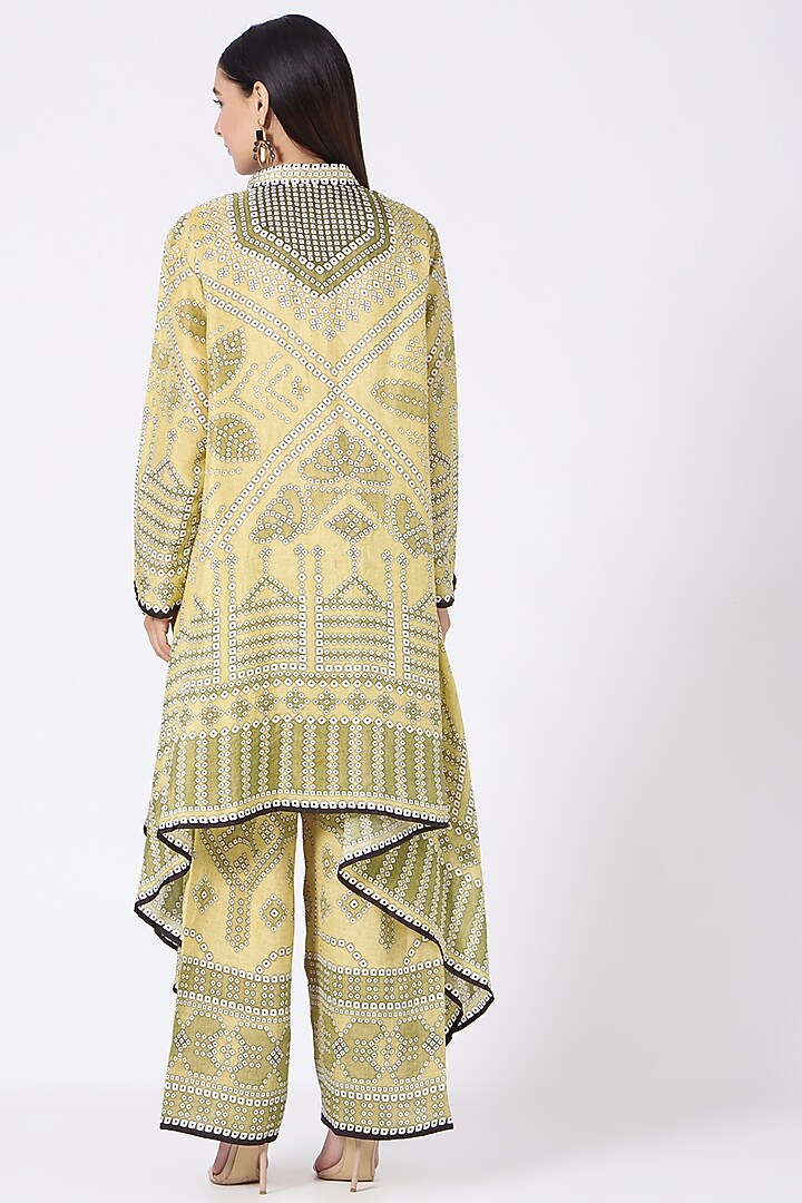 Yellow Printed Pants by Rajdeep Ranawat at Pernia's Pop Up Shop