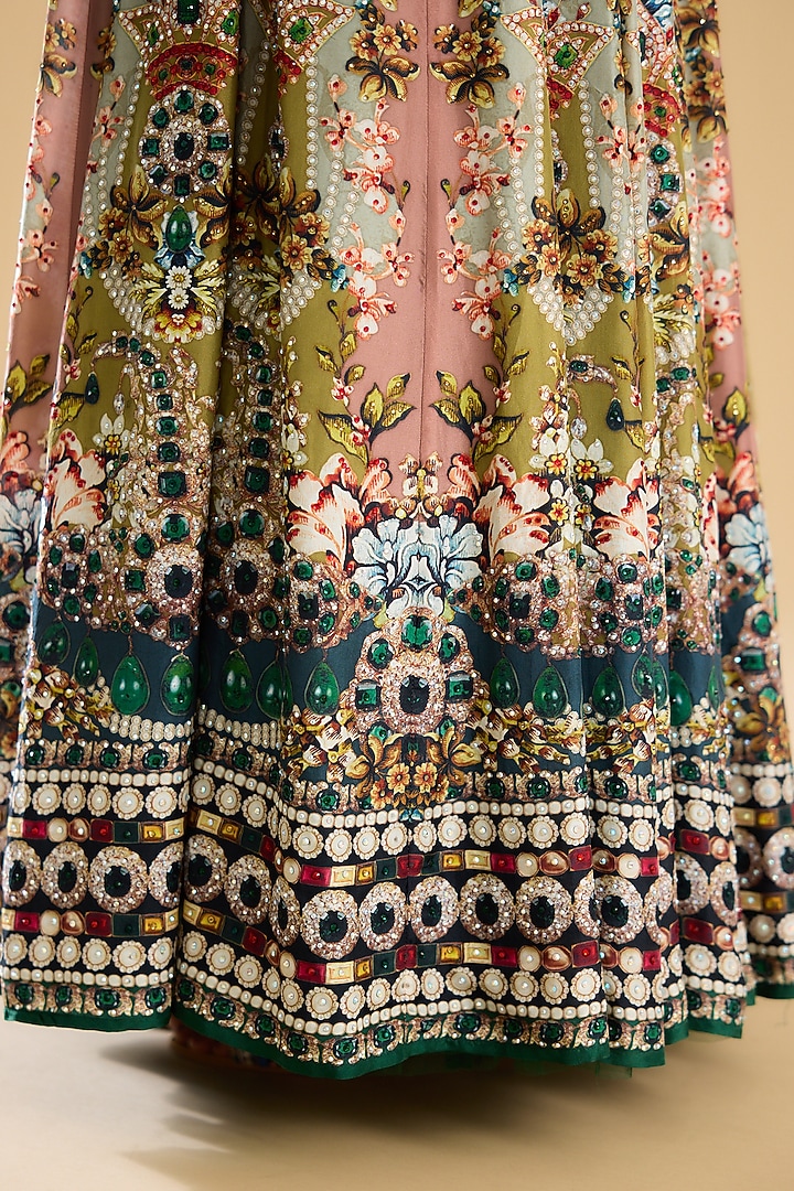 Multi-Colored Silk Printed Anarkali Party Wear Dress by Rajdeep Ranawat at Pernia's Pop Up Shop
