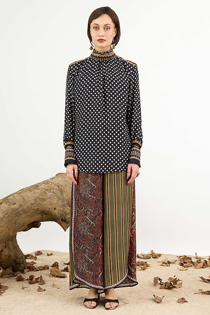 Multi-Colored Silk Paisley Printed Pants by Rajdeep Ranawat at Pernia's Pop Up Shop