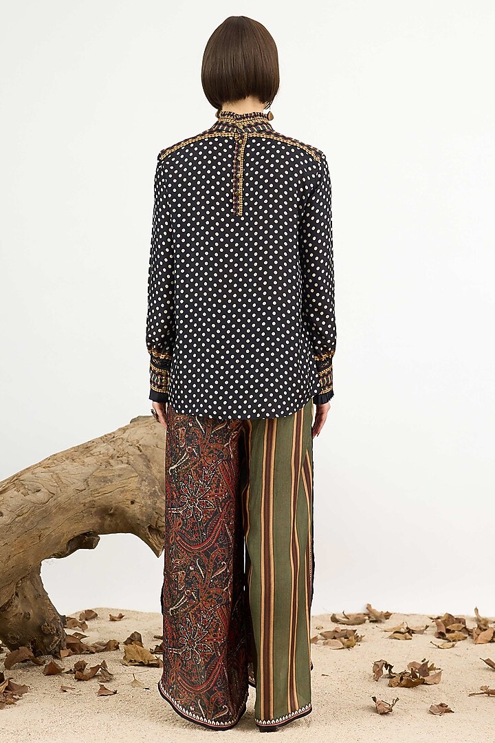 Multi-Colored Silk Paisley Printed Pants by Rajdeep Ranawat at Pernia's Pop Up Shop