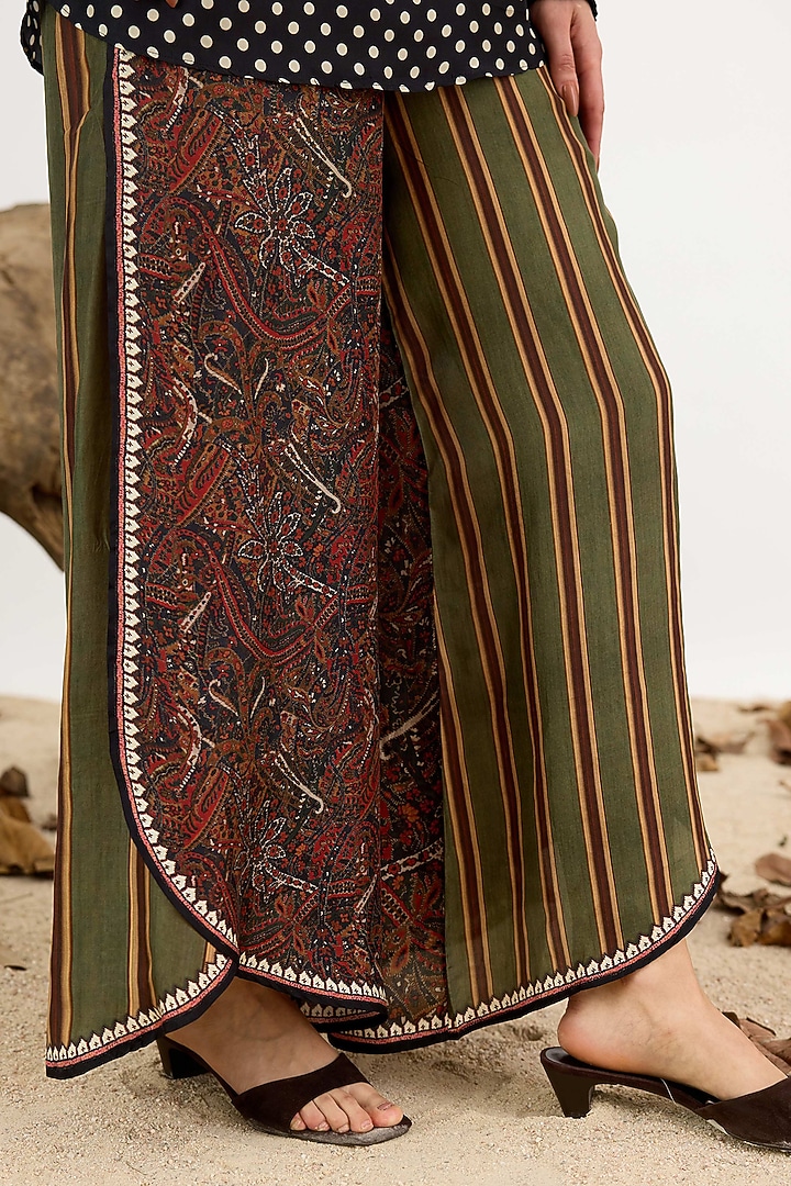 Multi-Colored Silk Paisley Printed Pants by Rajdeep Ranawat at Pernia's Pop Up Shop