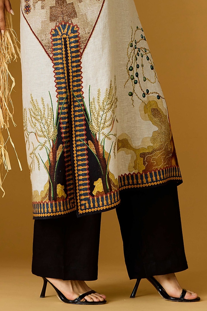 Black Linen Pants by Rajdeep Ranawat at Pernia's Pop Up Shop
