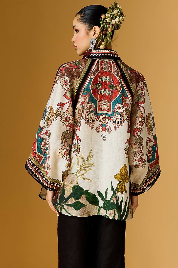 Multi-Colored Linen Printed Tunic by Rajdeep Ranawat at Pernia's Pop Up Shop
