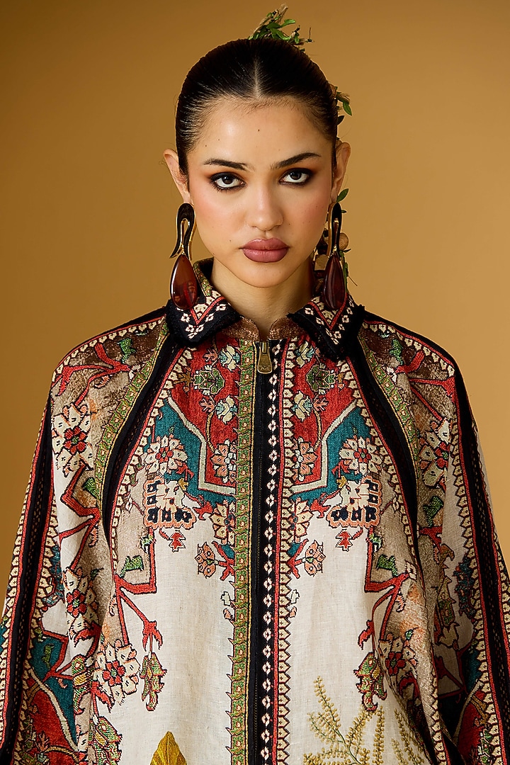Multi-Colored Linen Printed Tunic by Rajdeep Ranawat at Pernia's Pop Up Shop
