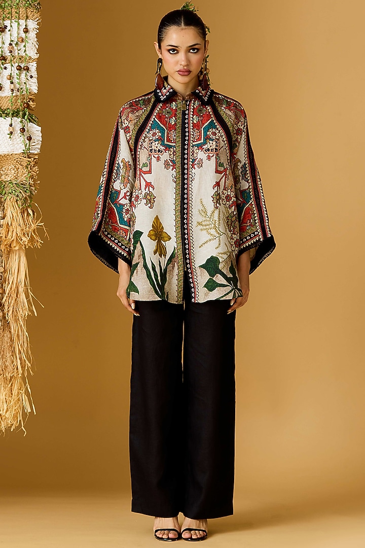 Black Linen Pants by Rajdeep Ranawat at Pernia's Pop Up Shop