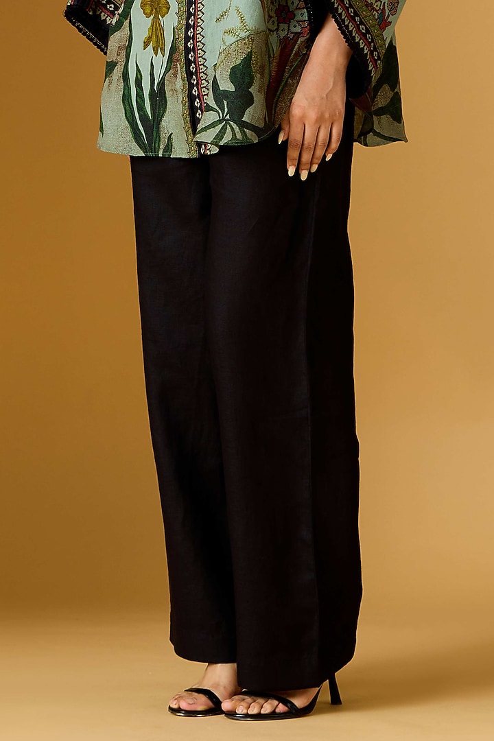 Black Linen Pants by Rajdeep Ranawat at Pernia's Pop Up Shop