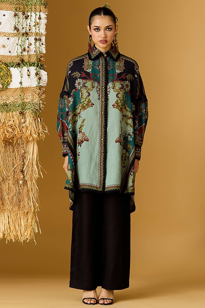 Black Linen Pants by Rajdeep Ranawat at Pernia's Pop Up Shop
