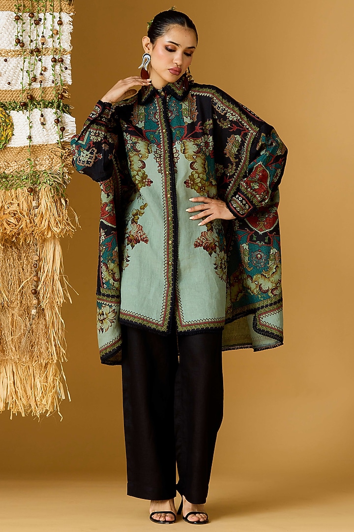Black Linen Pants by Rajdeep Ranawat at Pernia's Pop Up Shop