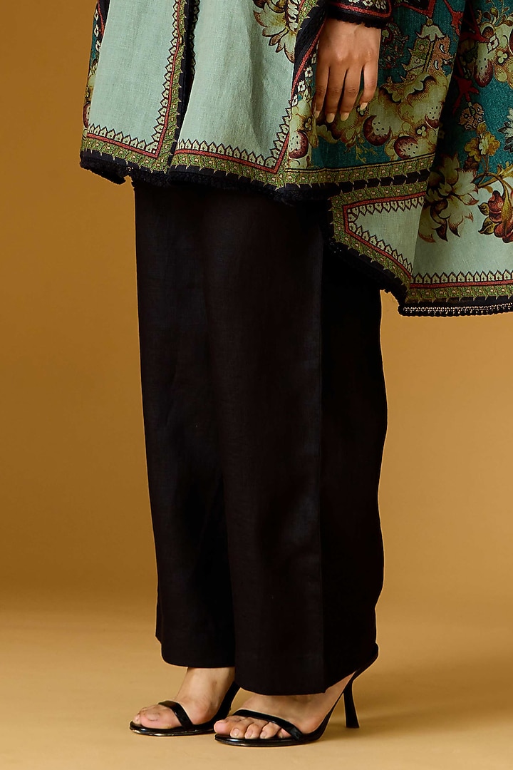 Black Linen Pants by Rajdeep Ranawat at Pernia's Pop Up Shop