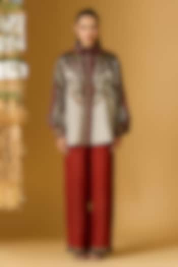 Red Linen Pants by Rajdeep Ranawat at Pernia's Pop Up Shop