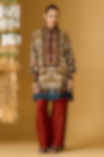 Red Linen Pants by Rajdeep Ranawat at Pernia's Pop Up Shop
