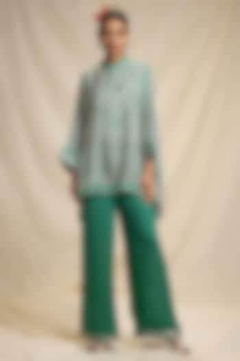 Jade Green Tunic With Pants by Rajdeep Ranawat