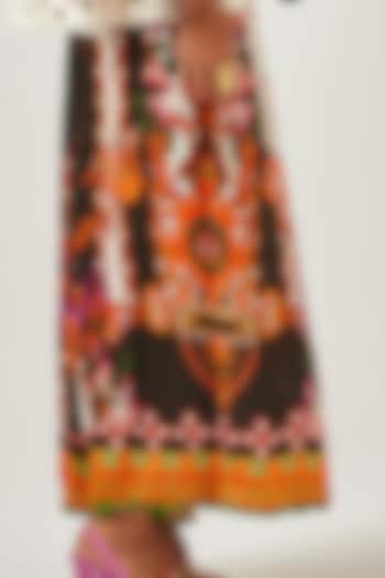 Multi-Colored Silk Printed Culottes by Rajdeep Ranawat