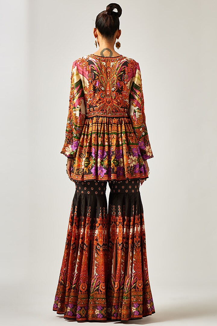 Multi-Colored Silk Printed & Embroidered Tunic by Rajdeep Ranawat at Pernia's Pop Up Shop