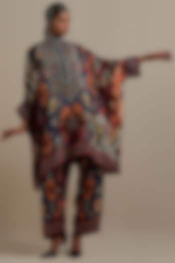 Maroon & Multi-Colored Silk Printed Tunic Set by Rajdeep Ranawat at Pernia's Pop Up Shop