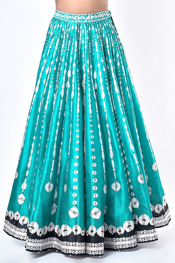 Turquoise Dupion Wedding Lehenga Set by Rajdeep Ranawat at Pernia's Pop Up Shop