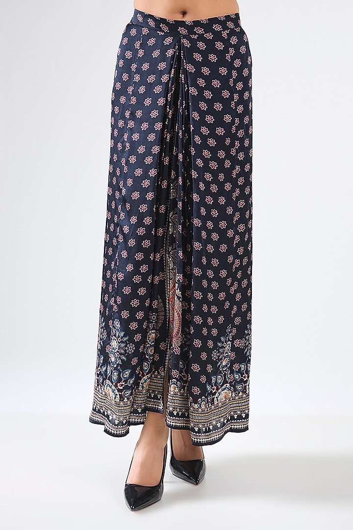 Multi-Colored Silk & Modal Printed Kaftan Tunic Set by Rajdeep Ranawat at Pernia's Pop Up Shop
