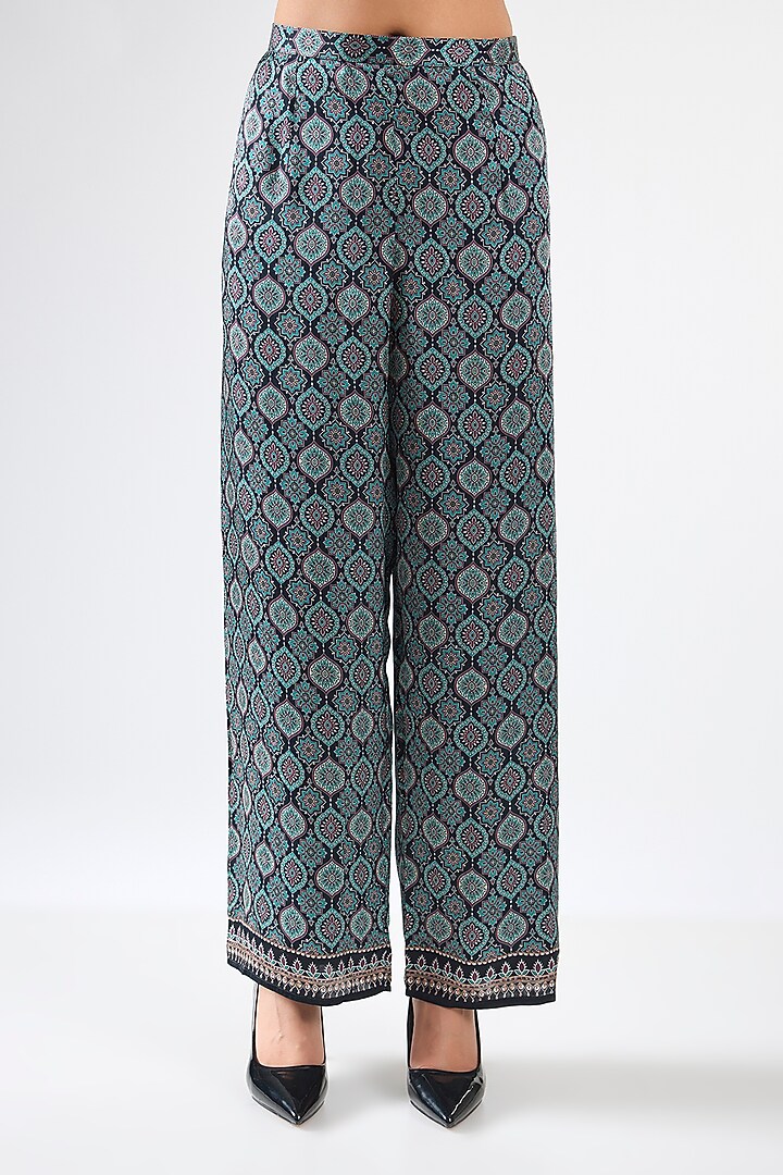 Black Silk & Modal Printed Tunic Set by Rajdeep Ranawat at Pernia's Pop Up Shop