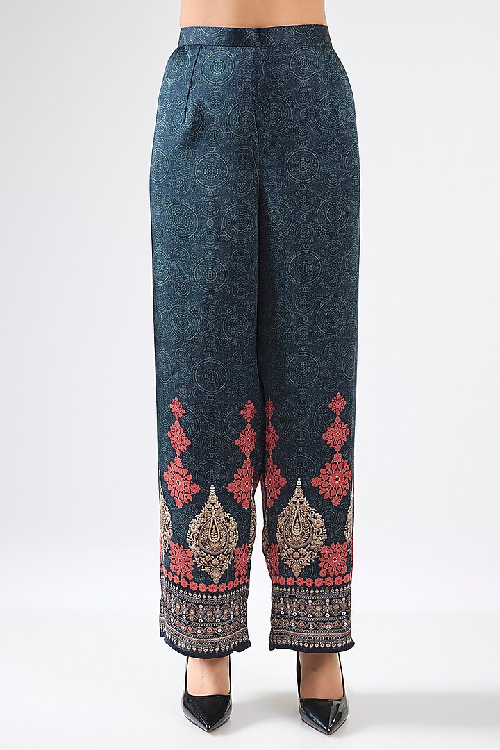 Red & Black Silk Printed Co-Ord Set by Rajdeep Ranawat at Pernia's Pop Up Shop
